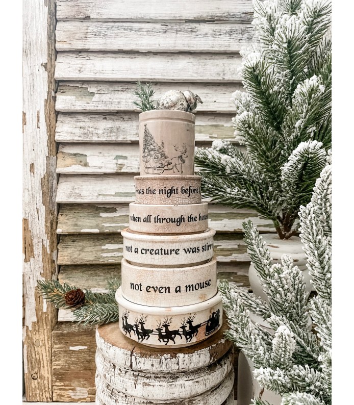 Antique English Ironstone Twas the Night before Christmas riser stack  - An Instant Collection - Holiday